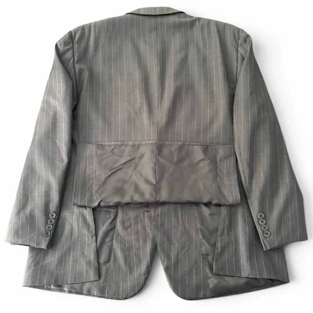 Ermenegildo Zegna Mila Fit Blazer Men 46R/60R Brown Pinstripe Wool Sport Coat